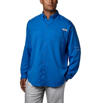 Columbia Overhemd Heren, PFG Tamiami II Long Sleeve Blauw, 80LOGPVSM